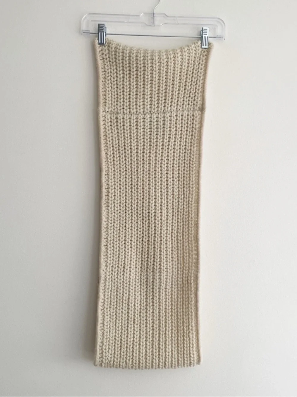 New Rag and Bone infinity scarf wool alpaca chunky knit cream neutral tan soft